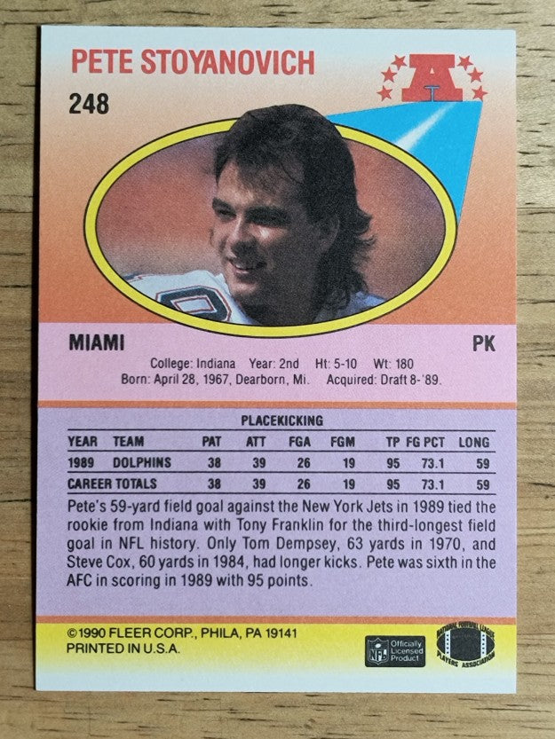 1990 Fleer #248 Pete Stoyanovich