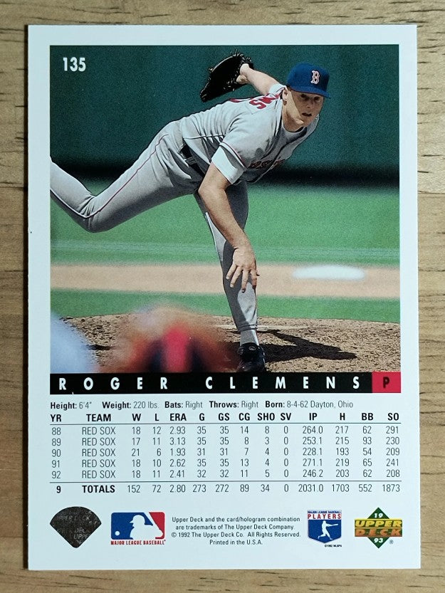 1993 Upper Deck #135 Roger Clemens