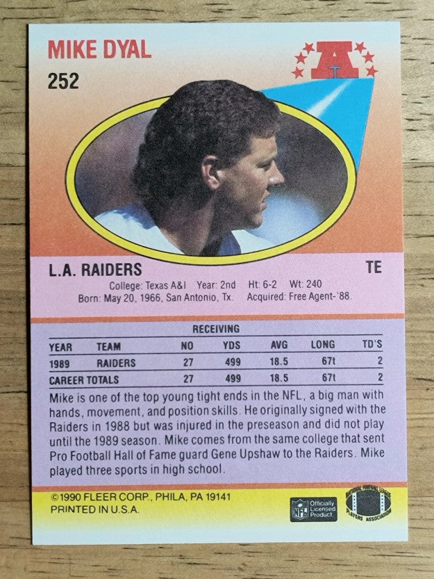 1990 Fleer #252 Mike Dyal RC