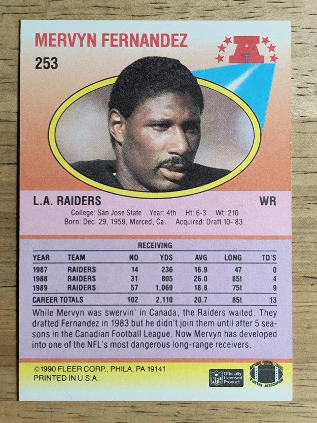 1990 Fleer #253 Mervyn Fernandez