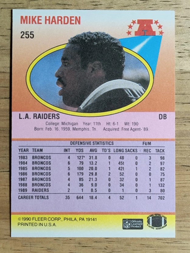 1990 Fleer #255 Mike Harden
