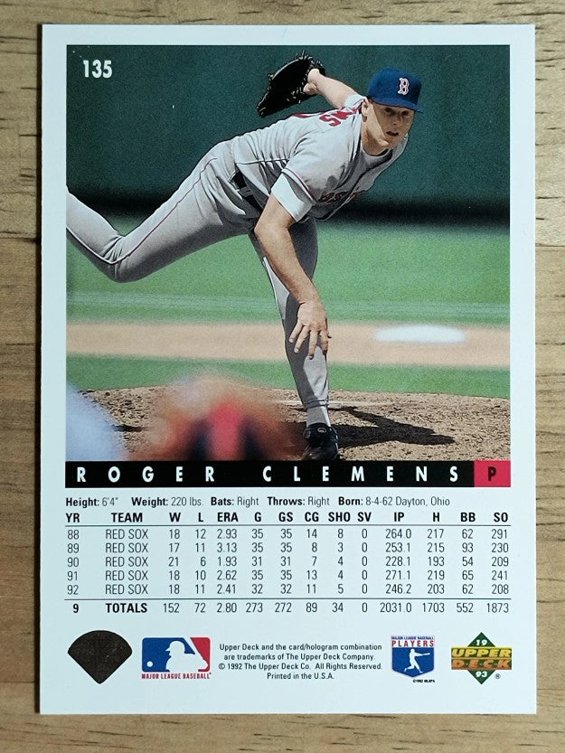 1993 Upper Deck #135 Roger Clemens