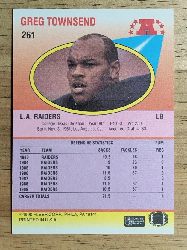 1990 Fleer #261 Greg Townsend