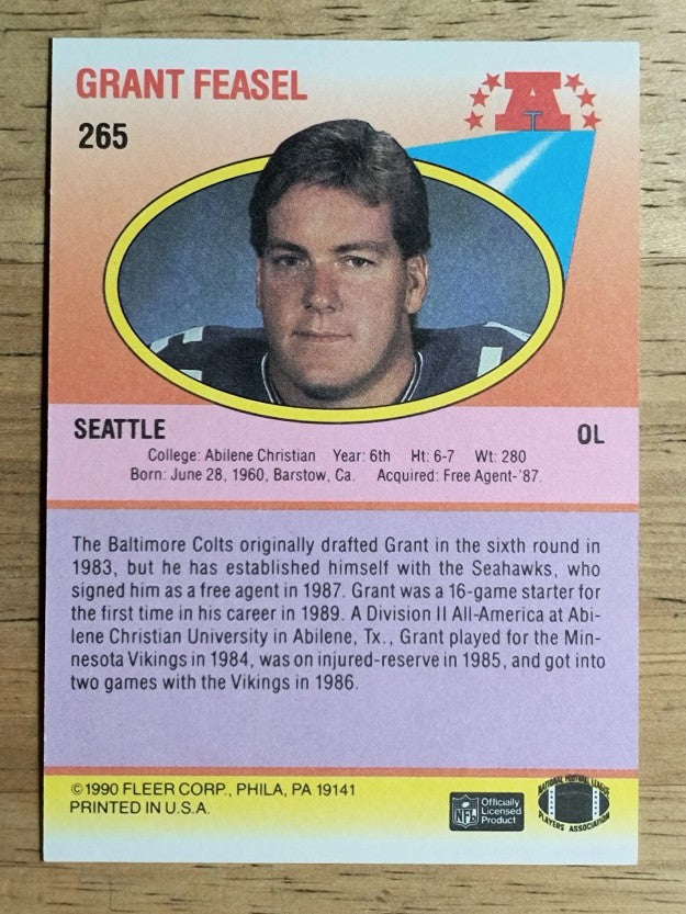 1990 Fleer #265 Grant Feasel RC