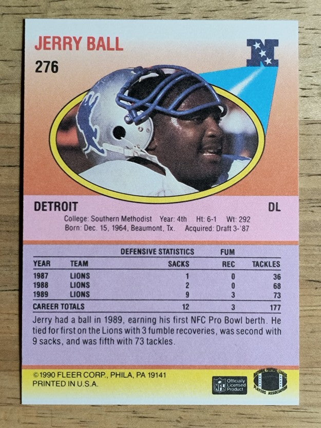 1990 Fleer #276 Jerry Ball