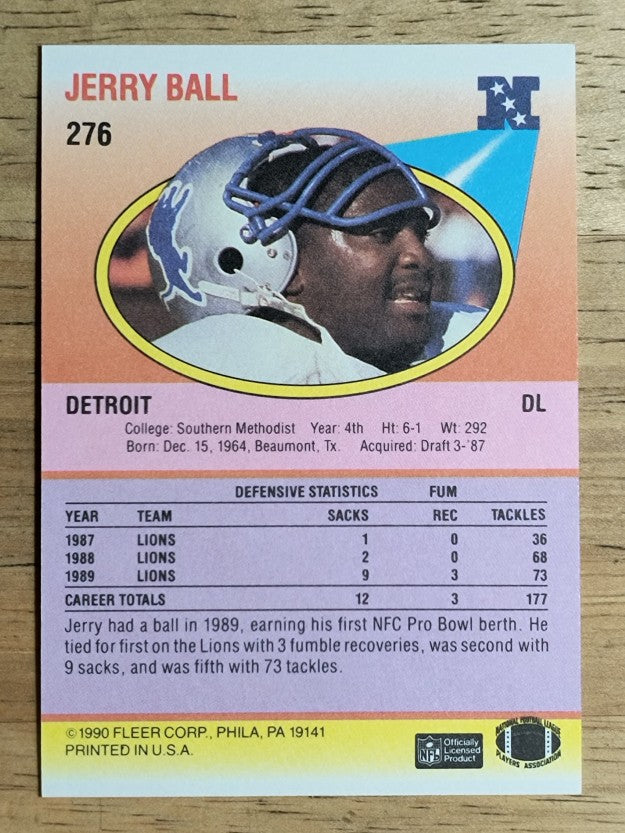 1990 Fleer #276 Jerry Ball