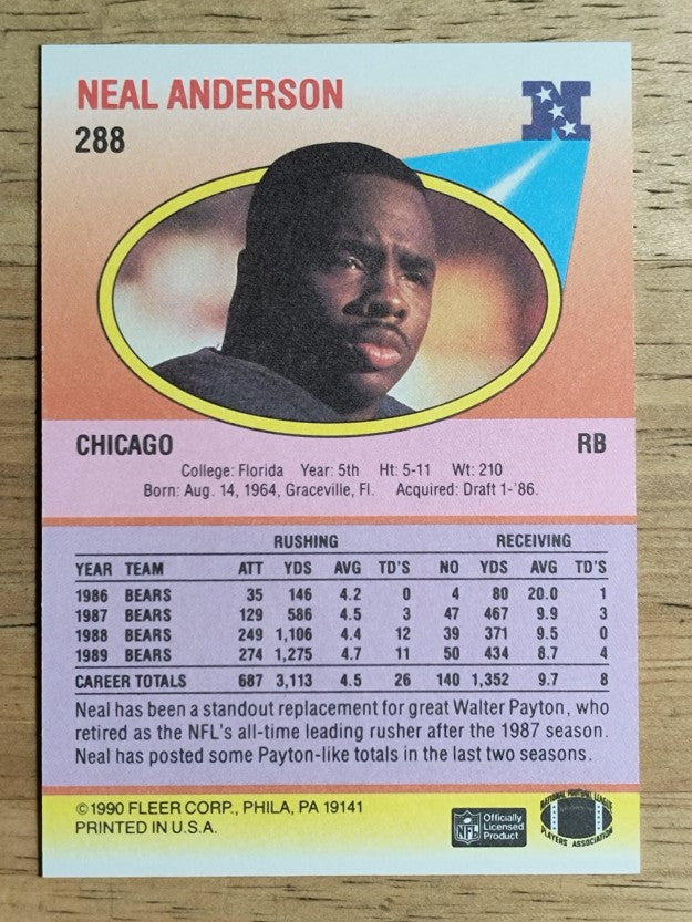 1990 Fleer #288 Neal Anderson