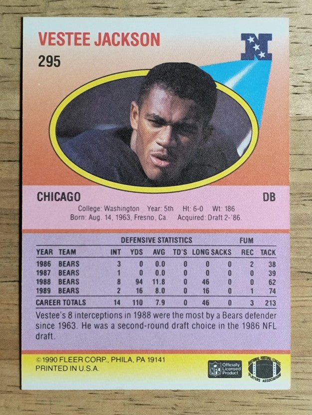 1990 Fleer #295 Vestee Jackson