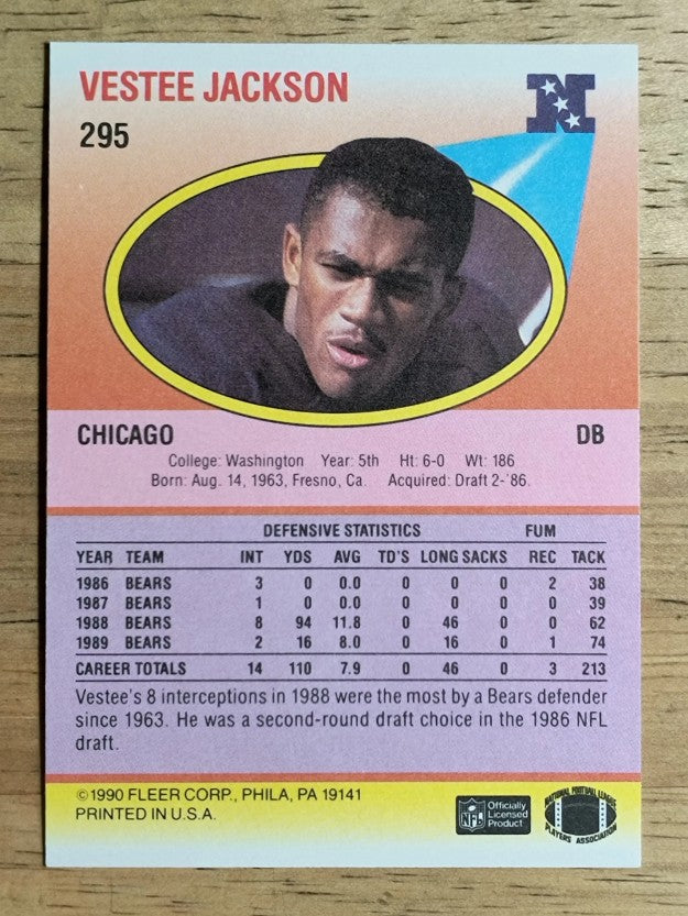1990 Fleer #295 Vestee Jackson