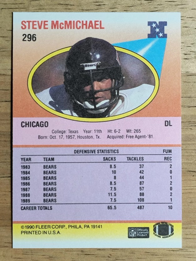 1990 Fleer #296 Steve McMichael