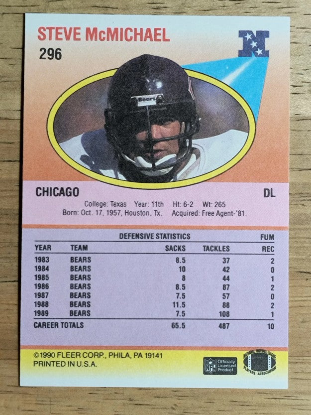1990 Fleer #296 Steve McMichael