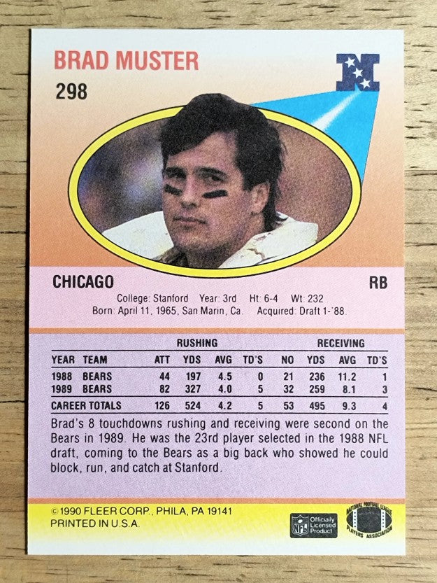 1990 Fleer #298 Brad Muster
