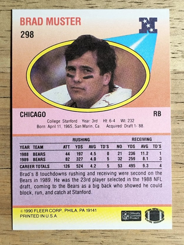 1990 Fleer #298 Brad Muster