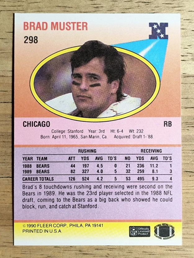 1990 Fleer #298 Brad Muster