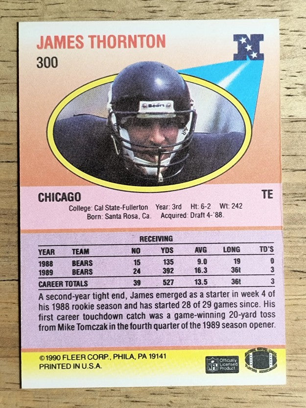 1990 Fleer #300 James Thornton