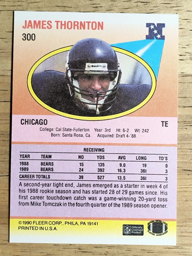 1990 Fleer #300 James Thornton