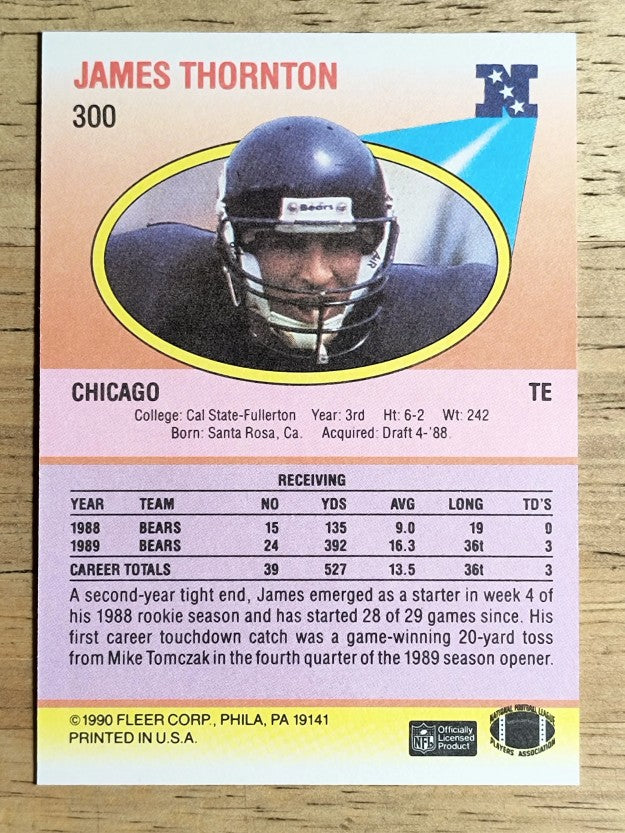 1990 Fleer #300 James Thornton