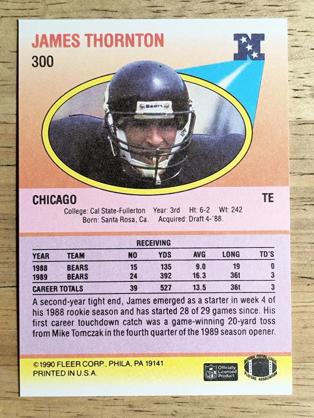 1990 Fleer #300 James Thornton