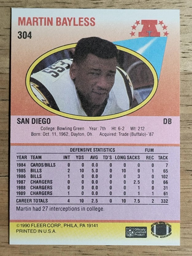 1990 Fleer #304 Martin Bayless RC
