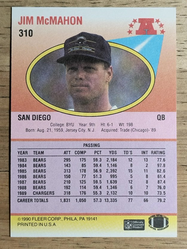 1990 Fleer #310 Jim McMahon