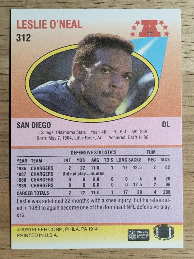 1990 Fleer #312 Leslie O'Neal