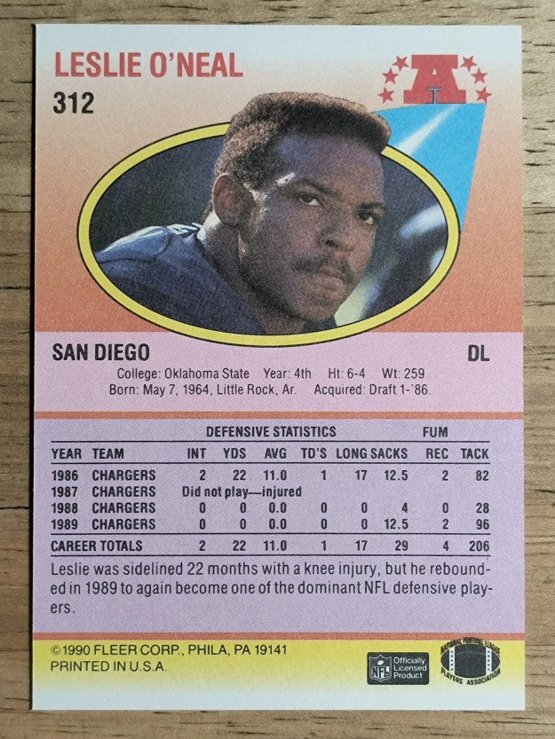 1990 Fleer #312 Leslie O'Neal