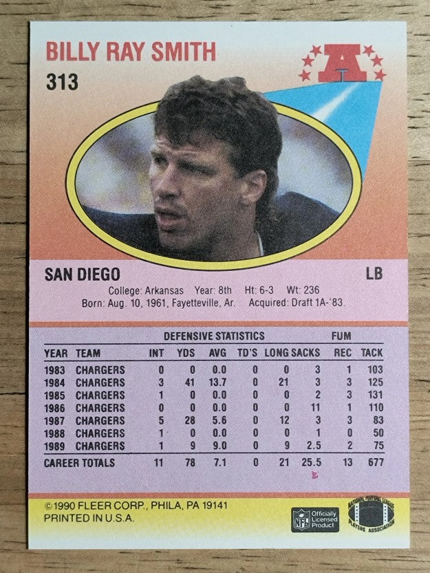 1990 Fleer #313 Billy Ray Smith