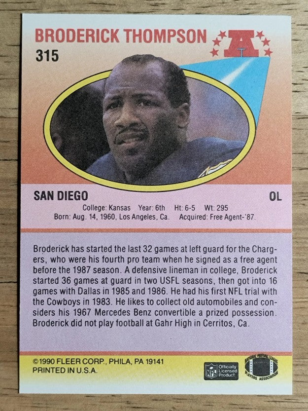 1990 Fleer #315 Broderick Thompson RC
