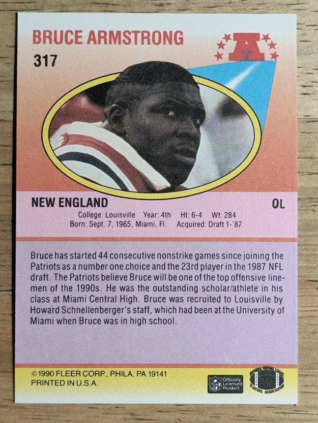 1990 Fleer #317 Bruce Armstrong