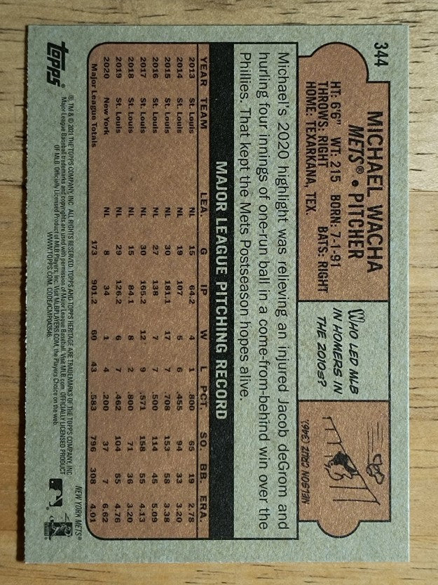 2021 Topps Heritage #344 Michael Wacha
