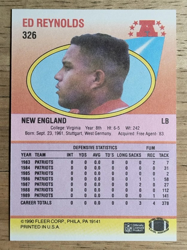 1990 Fleer #326 Ed Reynolds