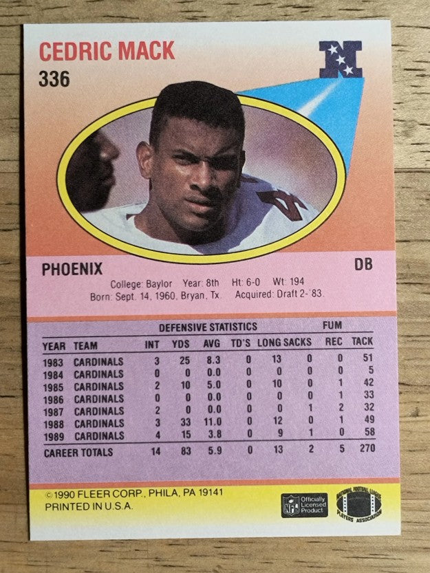 1990 Fleer #336 Cedric Mack