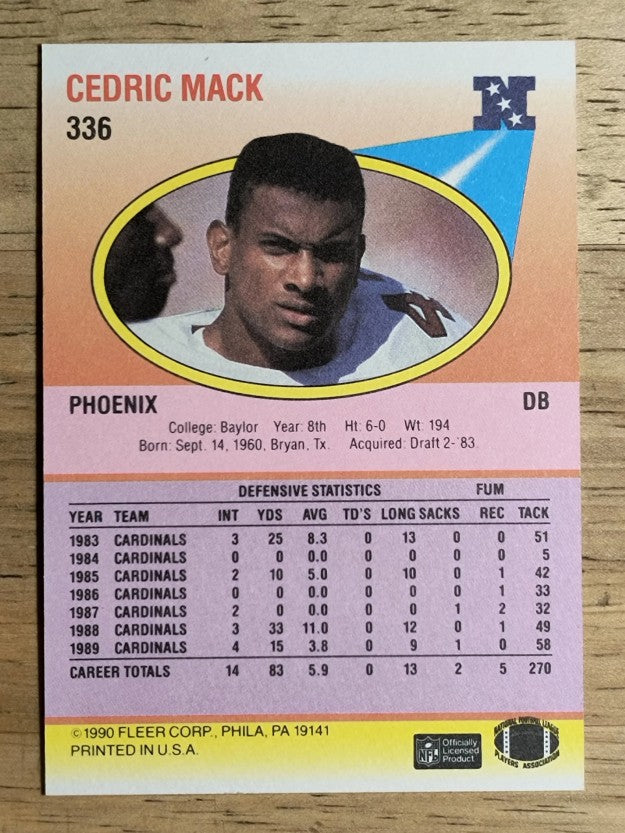 1990 Fleer #336 Cedric Mack