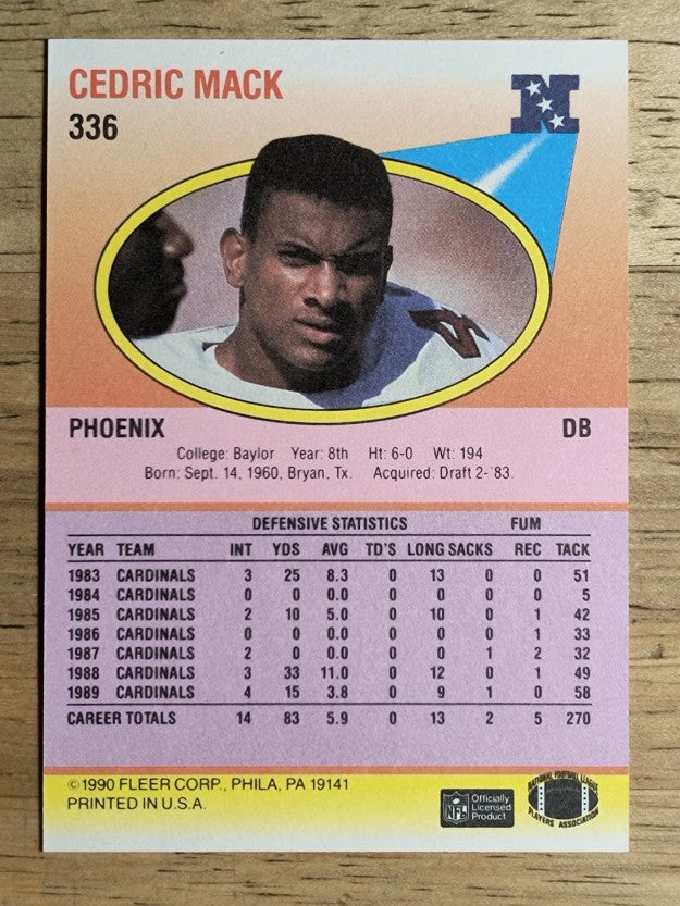 1990 Fleer #336 Cedric Mack