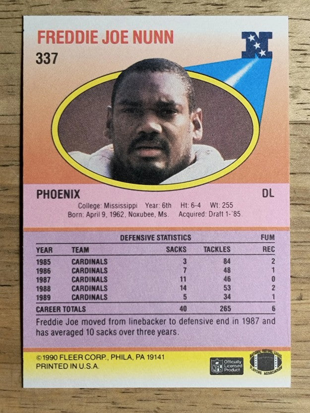 1990 Fleer #337 Freddie Joe Nunn