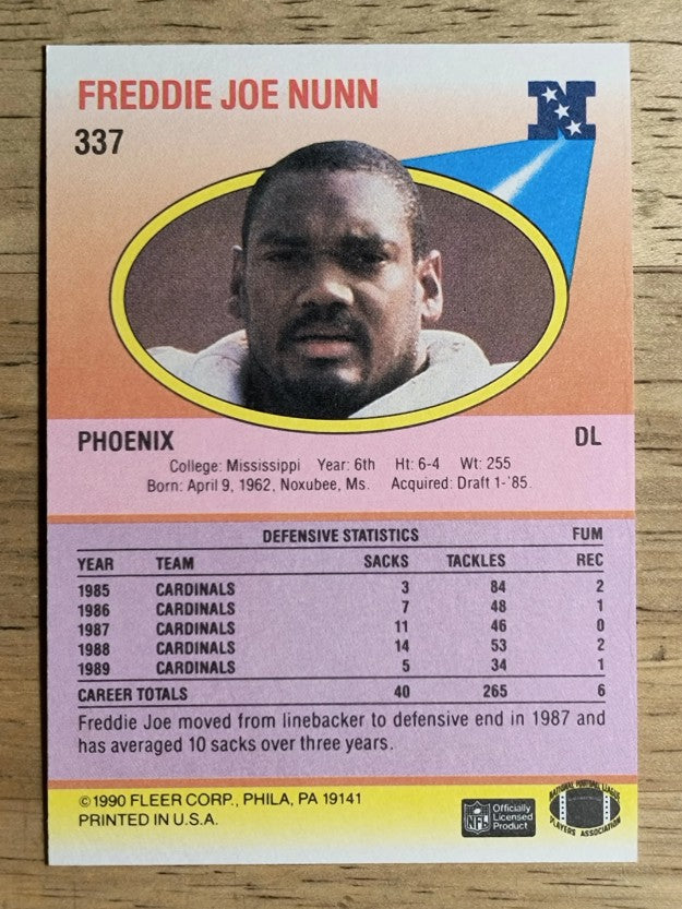 1990 Fleer #337 Freddie Joe Nunn