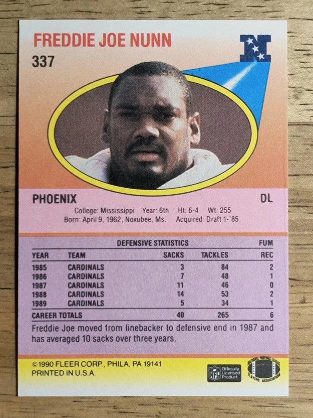 1990 Fleer #337 Freddie Joe Nunn