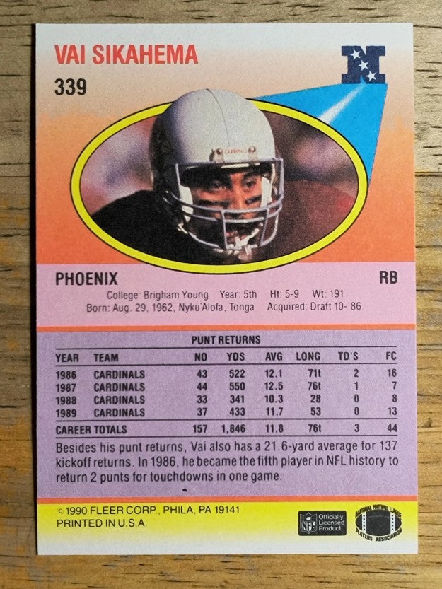 1990 Fleer #339 Vai Sikahema