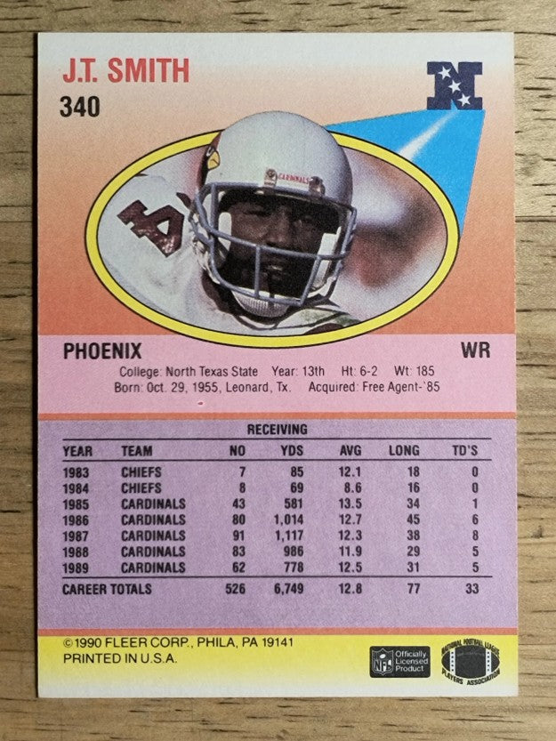 1990 Fleer #340 J.T. Smith