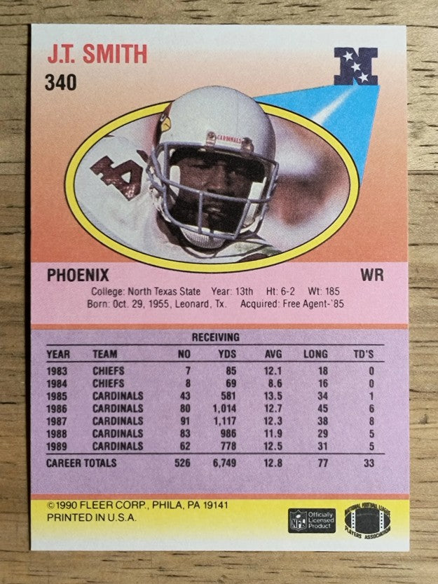 1990 Fleer #340 J.T. Smith