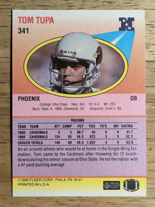 1990 Fleer #341 Tom Tupa RC