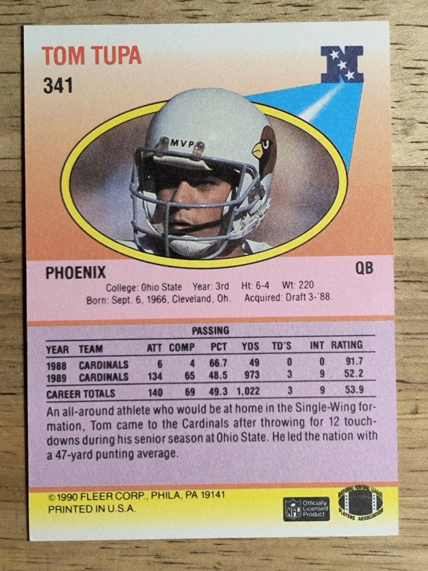 1990 Fleer #341 Tom Tupa RC