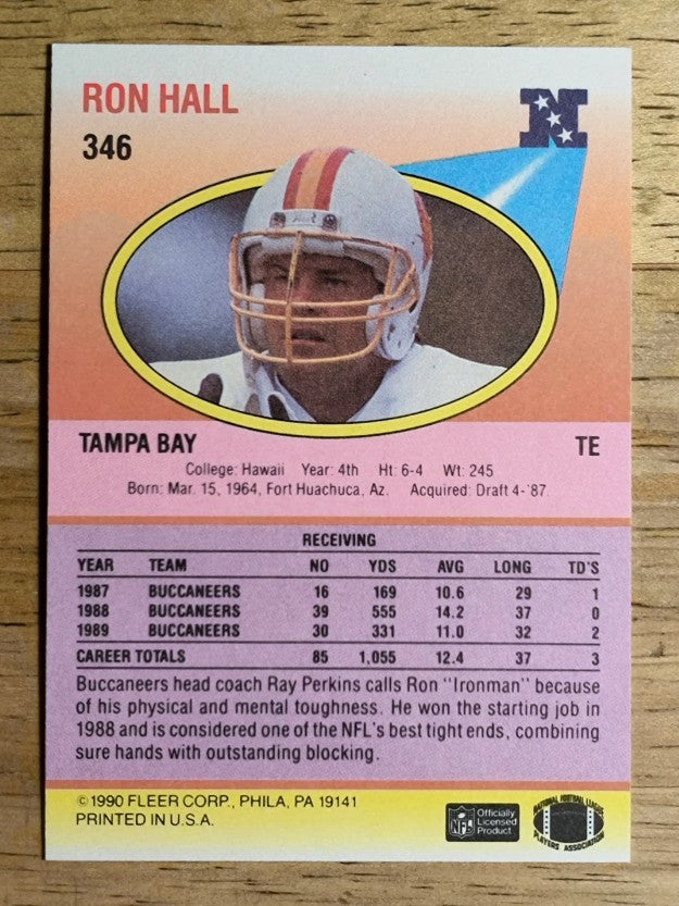 1990 Fleer #346 Ron Hall