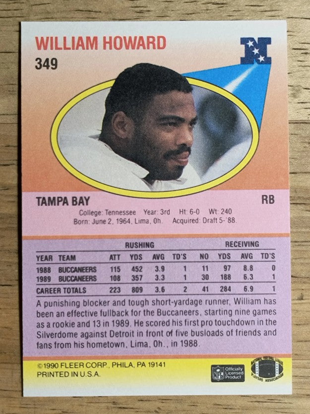 1990 Fleer #349 William Howard