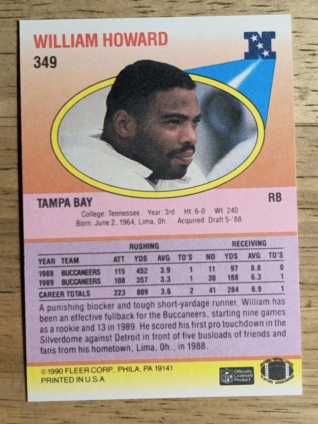 1990 Fleer #349 William Howard