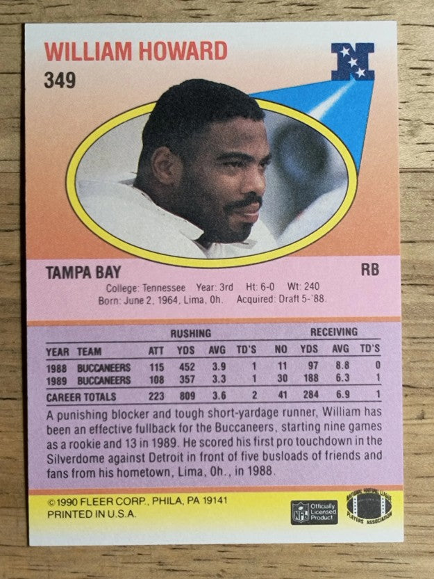 1990 Fleer #349 William Howard