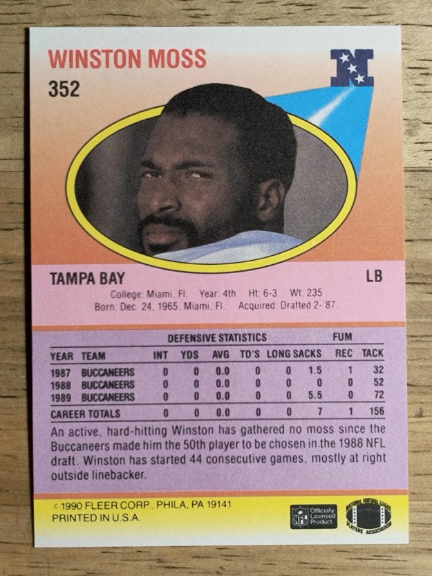 1990 Fleer #352 Winston Moss RC