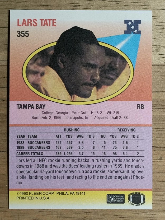 1990 Fleer #355 Lars Tate