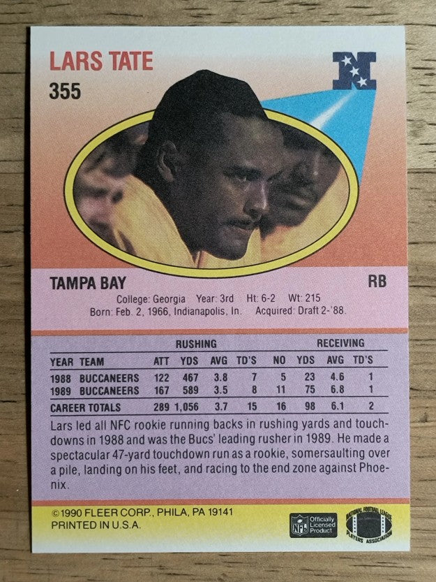 1990 Fleer #355 Lars Tate