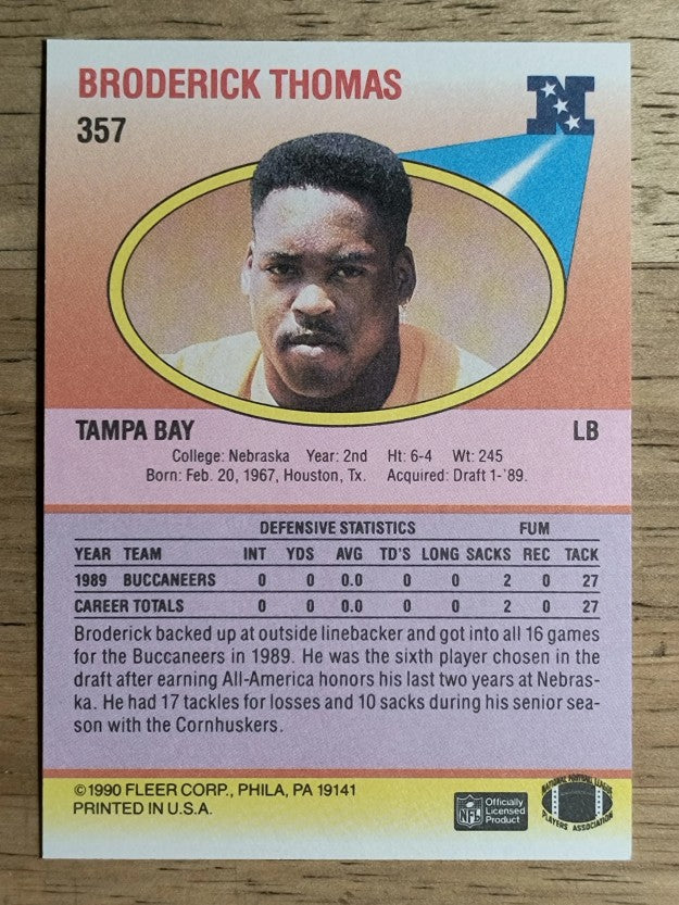 1990 Fleer #357 Broderick Thomas